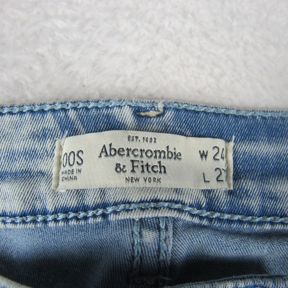 Abercrombie & Fitch Skinny Jeans Women 24 Light Blue Low Rise Stretch